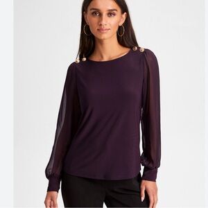 Laura Shoulder Detail Blouse Purple